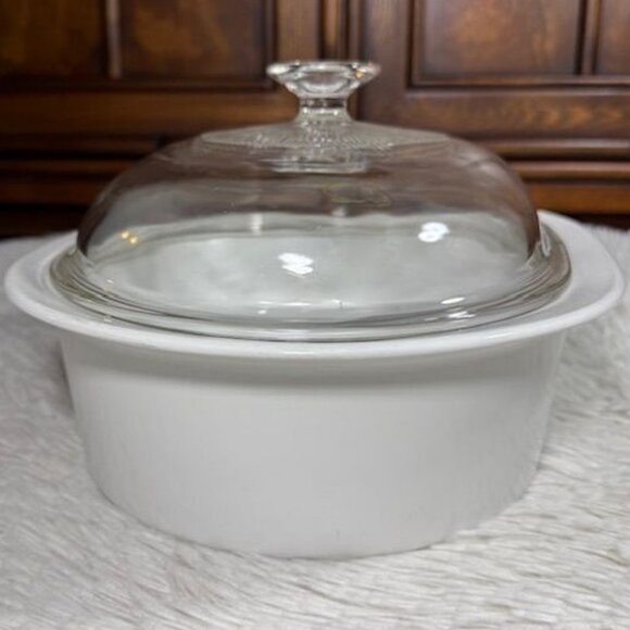 Vintage CorningWare French White Oval 2.5qt Baking Dish with Lid C-225-B - Picture 3 of 14